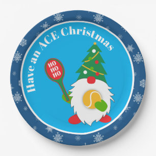 🎾Cute Christmas Dwarf with tennis ball Paper Plate
