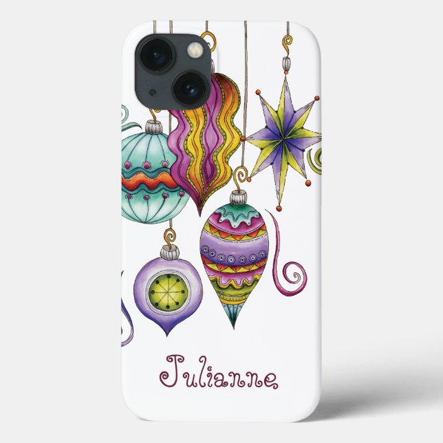 Cute Christmas, Elegant and Fancy Glass Ornaments Case-Mate iPhone Case (Back)