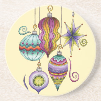 Cute Christmas, Elegant and Fancy Glass Ornaments Coaster