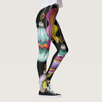Cute Christmas, Elegant and Fancy Glass Ornaments Leggings