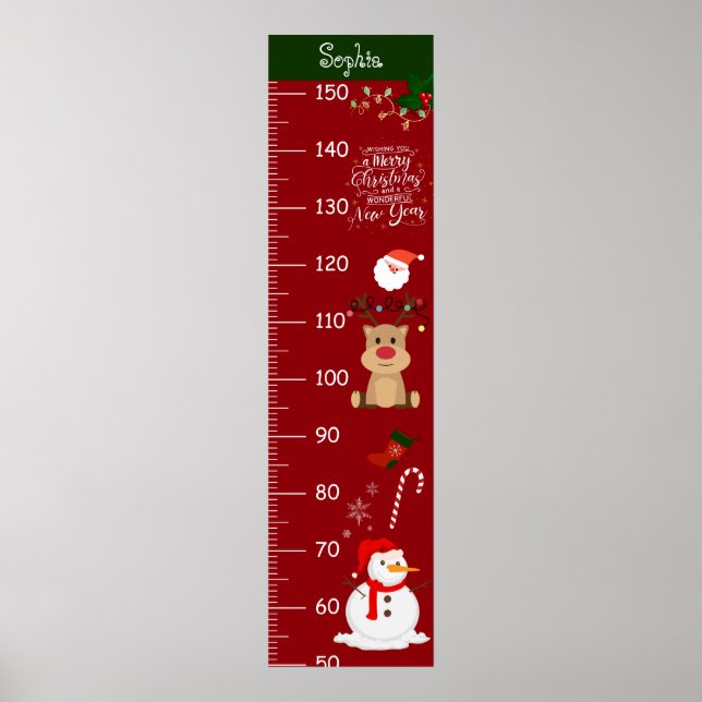 Cute Christmas Element Growth Chart (Front)