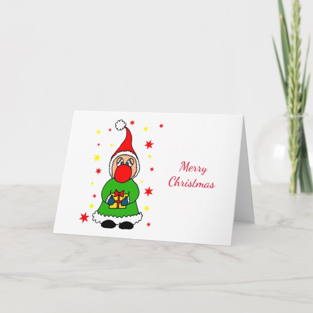 Cute Christmas elf Card (Front)