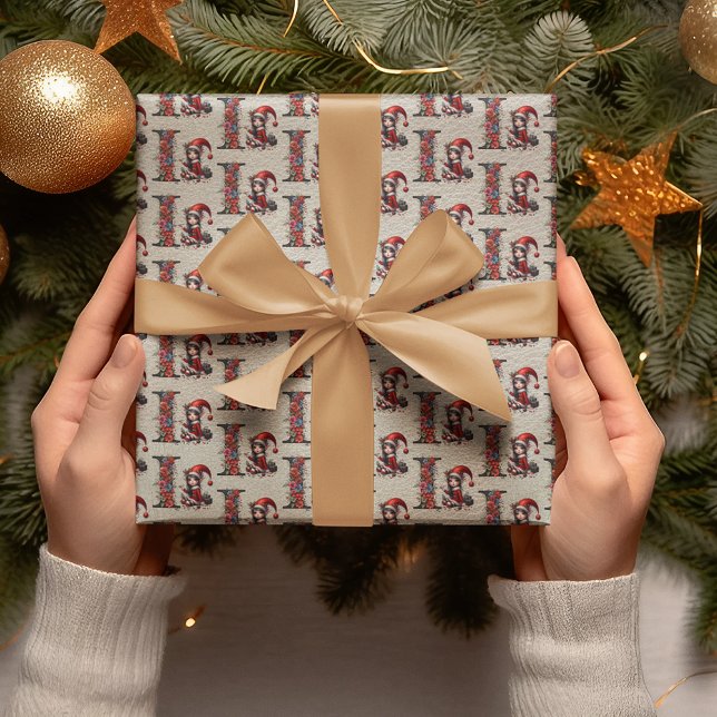 Cute Christmas Elf Festive Letter I Wrapping Paper (Creator Uploaded)