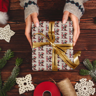 Cute Christmas Elf Festive Letter K Wrapping Paper