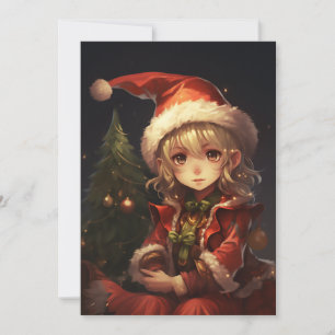 Cute Christmas Elf Holiday Card