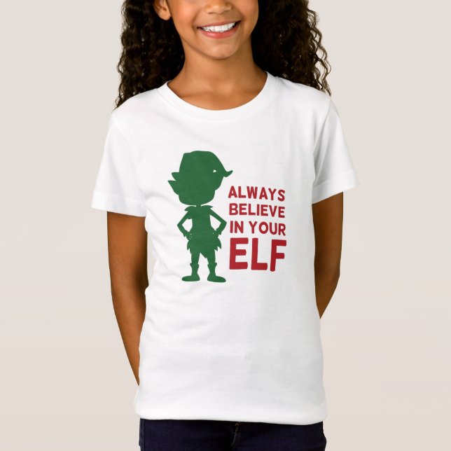 Cute Christmas Elf Holiday Themed Funny Pun T-Shirt (Front)