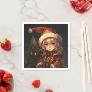 Cute Christmas Elf Napkin