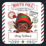 Cute Christmas Elf Special Delivery From Santa Square Sticker<br><div class="desc">Christmas Special Delivery From Santa</div>