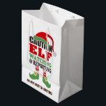 Cute Christmas "Elf Watching" Holiday Gift Bag<br><div class="desc">Make your wrapping easy this year with a cute and colourful "Elf Watching" holiday gift bag. Choose from several different sizes and be sure to customise the back.</div>