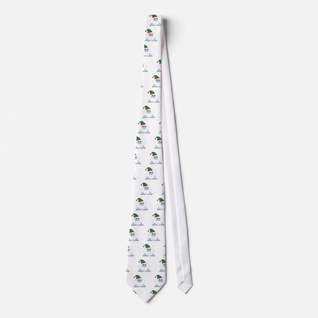 Cute Christmas Elf Yeti Tie (Front)