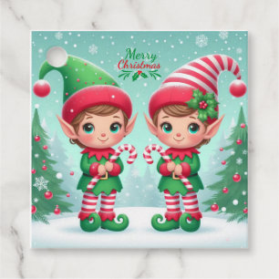Cute Christmas elves Favour Tags