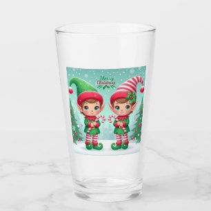 Cute Christmas elves Glass