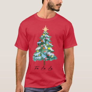 Cute Christmas Fa La La Tree Happy Holiday Pyjamas T-Shirt