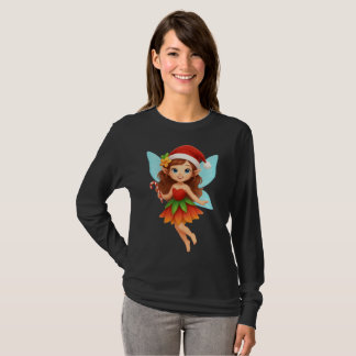 Cute Christmas Fairy Illustration Adorable Holiday T-Shirt