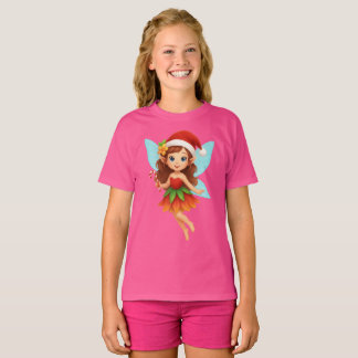 Cute Christmas Fairy Illustration Adorable Holiday T-Shirt