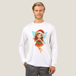 Cute Christmas Fairy Illustration Adorable Holiday Tri-Blend Shirt
