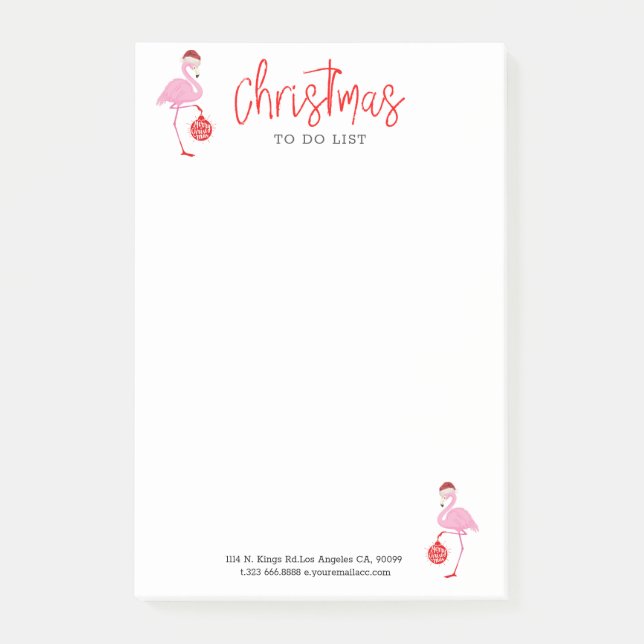 Cute Christmas flamingo merry Christmas ornament Post-it Notes (Front)