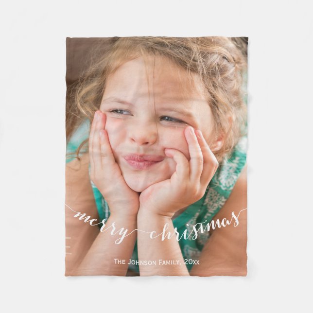 Cute Christmas Fleece Blankets With Photo 30x40 (Front)