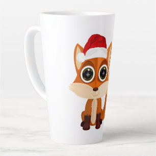 Cute Christmas Fox Cartoon Holiday Animal Festive Latte Mug