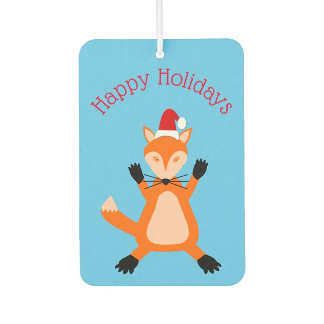 Cute Christmas Fox Custom Car Air Freshener (Front)