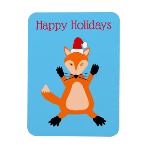 Cute Christmas Fox Custom Magnet