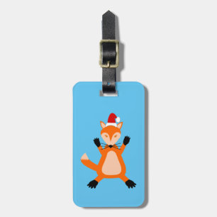 Cute Christmas Fox Custom Name Luggage Tag