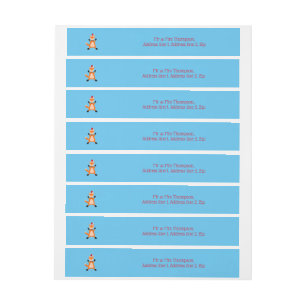 Cute Christmas Fox Custom Wraparound Address Label