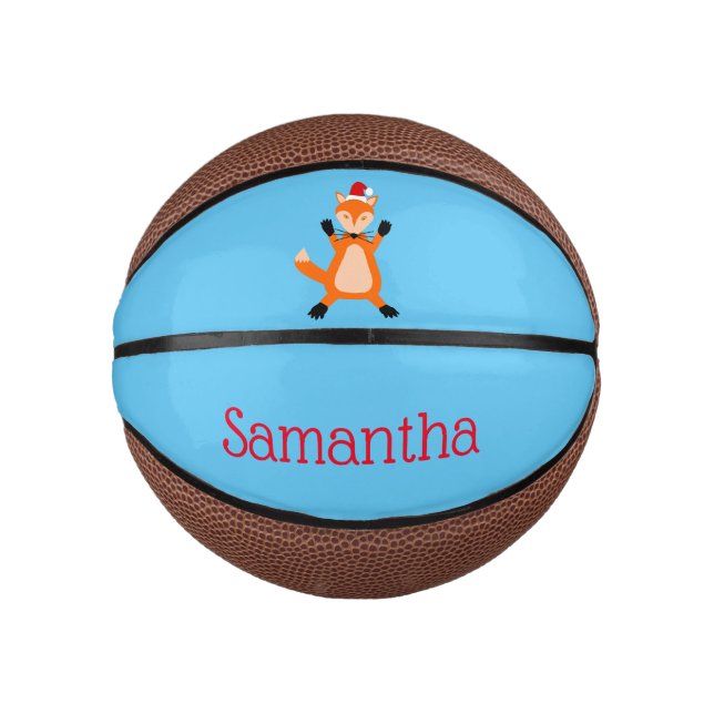 Cute Christmas Fox Customs Mini Basketball (Front)