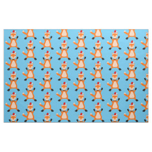 Cute Christmas Fox Fabric