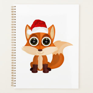 Cute Christmas Fox Holiday Animal Cartoon Festive  Planner