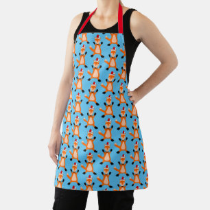 Cute Christmas Fox Patterned Apron