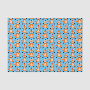 Cute Christmas Fox Patterned Tissue Paper