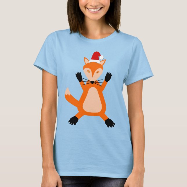 Cute Christmas Fox T-Shirt (Front)