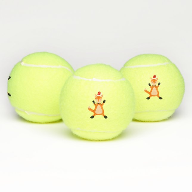 Cute Christmas Fox Tennis Balls (Multi)