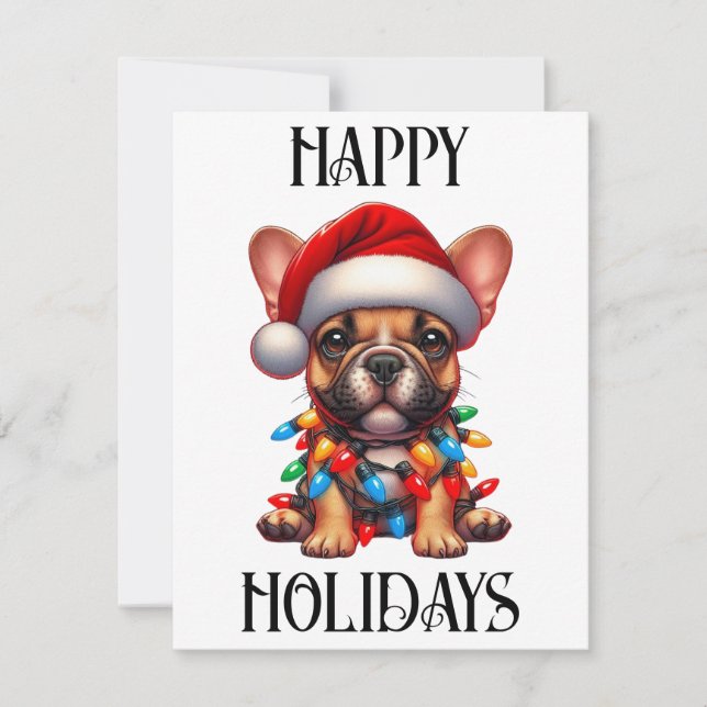 Cute Christmas French Bulldog Holiday Card (Front)