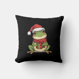 Cute Christmas Frog Sweater - Santa Frog Holding G Cushion