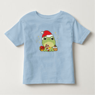 Cute Christmas Frog Toddler T-Shirt