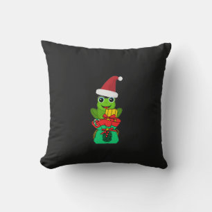 Cute Christmas Frog with Gifts _ Funny Holiday Cushion