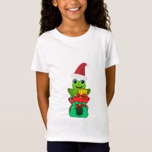 Cute Christmas Frog with Gifts _ Funny Holiday T-Shirt