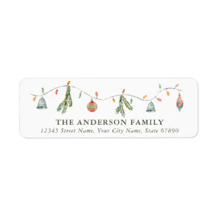 Cute Christmas Garland Return Address Labels