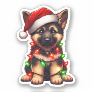 Cute Christmas German Shepherd