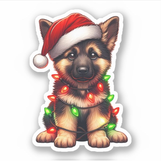 Cute Christmas German Shepherd (Front)