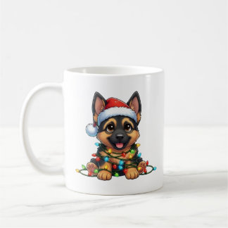 Cute Christmas German Shepherd Mug