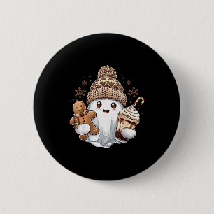 Cute Christmas Ghost Coffee Gingerbread Boojee Xma 6 Cm Round Badge