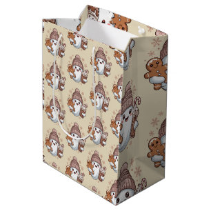 Cute Christmas Ghost Holiday Spooky Christmas Xmas Medium Gift Bag