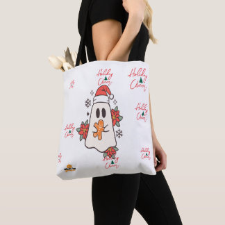 Cute Christmas Ghost Mug | Holiday Gingerbread & P Tote Bag