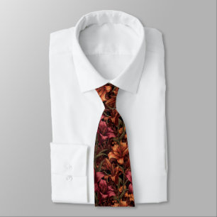 Cute Christmas Gift For Him Lilies Flower Tie