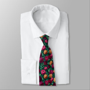 Cute Christmas Gift For Men Ranunculus Floral Tie