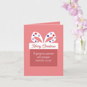 Cute Christmas Gift of Generosity Red and White Card