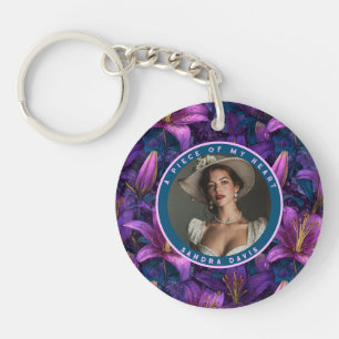 Cute Christmas Gifts For Him Custom Photo Lilies Key Ring